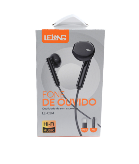 Fones de Ouvido de Som Estéreo Digital Decoding/Modelo LE-0261 Tipo-C da LELONG