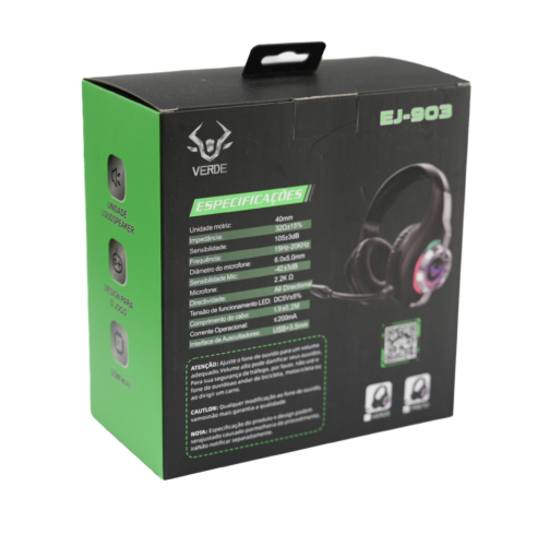 Fone De Ouvido Headset Gamer Ps4 Xbox One Camuflado Jogo Led Cor Verde