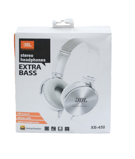 Fone de Ouvido com Fio Headhone Stereo JBL Extra Bass XB-450 Esportivo com Microfone Headset